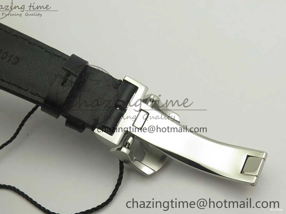 MIROTIME 0510 Efficient Portuguese Tourbillon IW5463 SS ZF Best Edition White Dial on Black Leather Strap 7170
